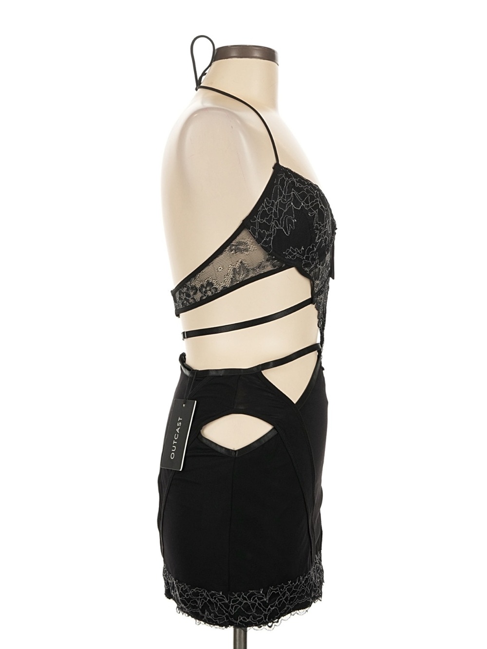 Outcast Black Lace Mini Dress - Size M - Picture 7 of 10